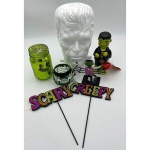 Frankenstein Themed Halloween Decor Junk Drawer Lot Five Pieces